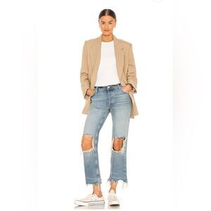 NWT Free People We the Free Maggie Ripped Crop Straight Leg Jeans Size 25